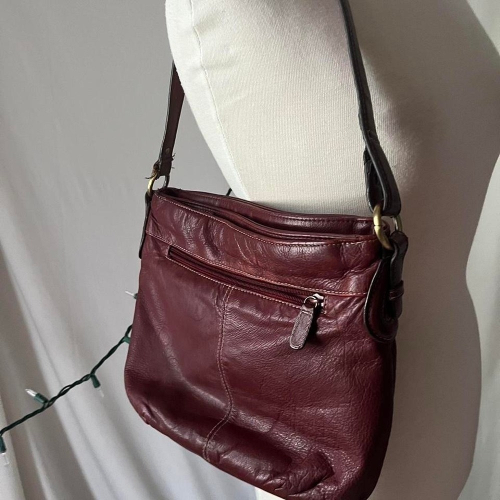 burgundy shoulder bag